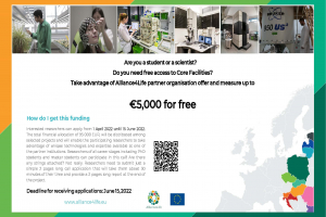 Alliance4Life Open Access to Core Facilities - last chance